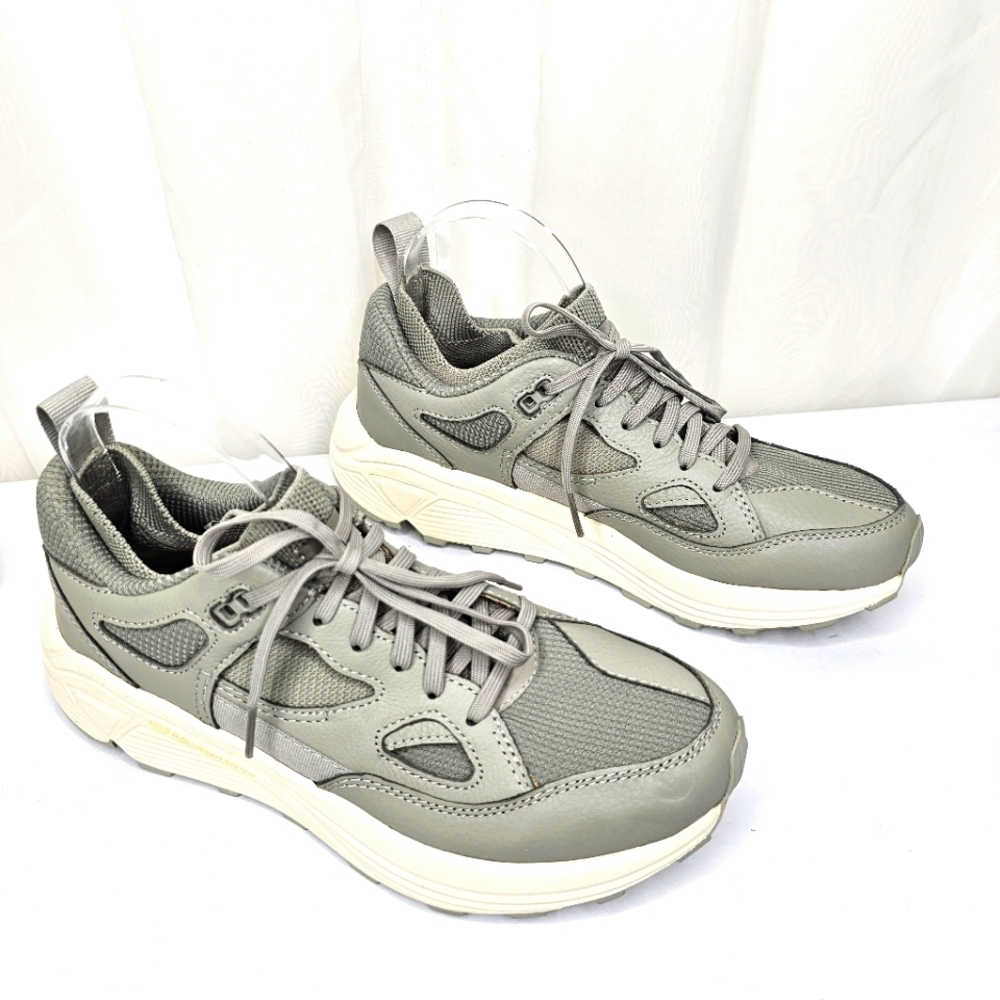 BrandBlack Aura 130 Leather & Mesh Sneaker In Grey Size 8 Vibram Sole